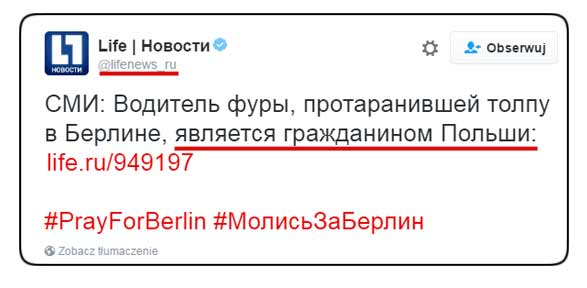 CHAMSTWO! Niemieckie i rosyjskie media: „Polak dokonał zamachu w Berlinie!”