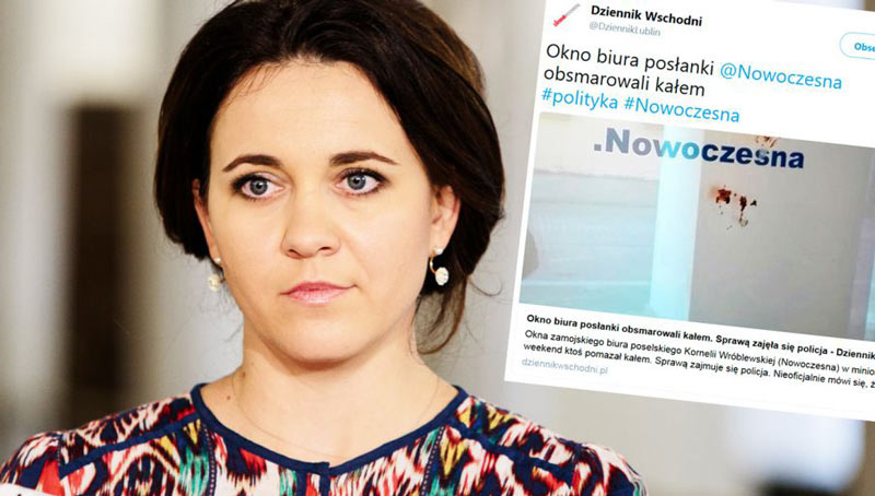 Opozycja osiągnęła kloaczny poziom! Dosłownie! Feministki wymazały odchodami biuro posłanki Nowoczesnej!? Bo głosowała zgodnie z własnym sumieniem!