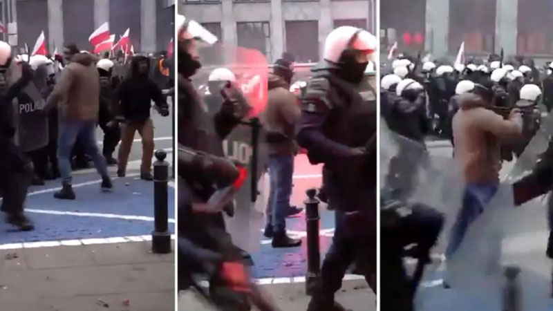 To nagranie szokuje! Uwieczniono policyjnych tajniaków na Marszu Niepodległości!