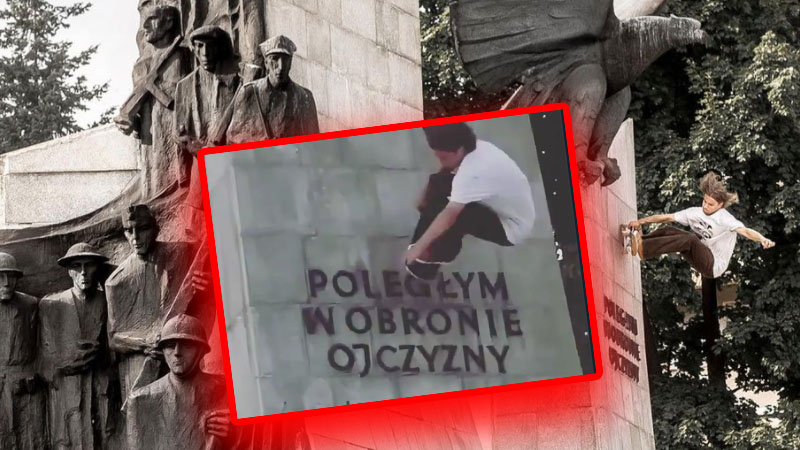 Deskorolką po „Poległych w Obronie Ojczyzny”. Czy powinniśmy tolerować takie wybryki? WIDEO