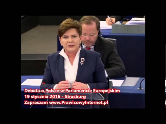 Piękna wypowiedź Beaty Szydło podczas debaty o Polsce w Parlamencie Europejskim