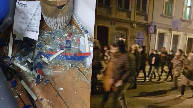 Czy o tym pisały media? Zdewastowano biuro PiS w Trzebiatowie, powybijane okna, zniszczona elewacja!