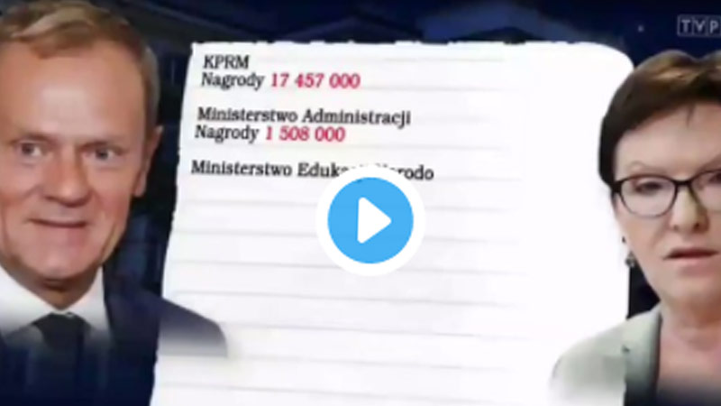 Atakują Szydło za nagrody? Ten 16-sekundowy film pokazuje ile rządy PO-PSL przeznaczały na nagrody! GRUBE MILIONY!